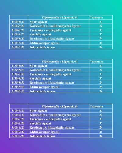 Tisztelt Szülők! Kedves Nyolcadikos Diákok! 